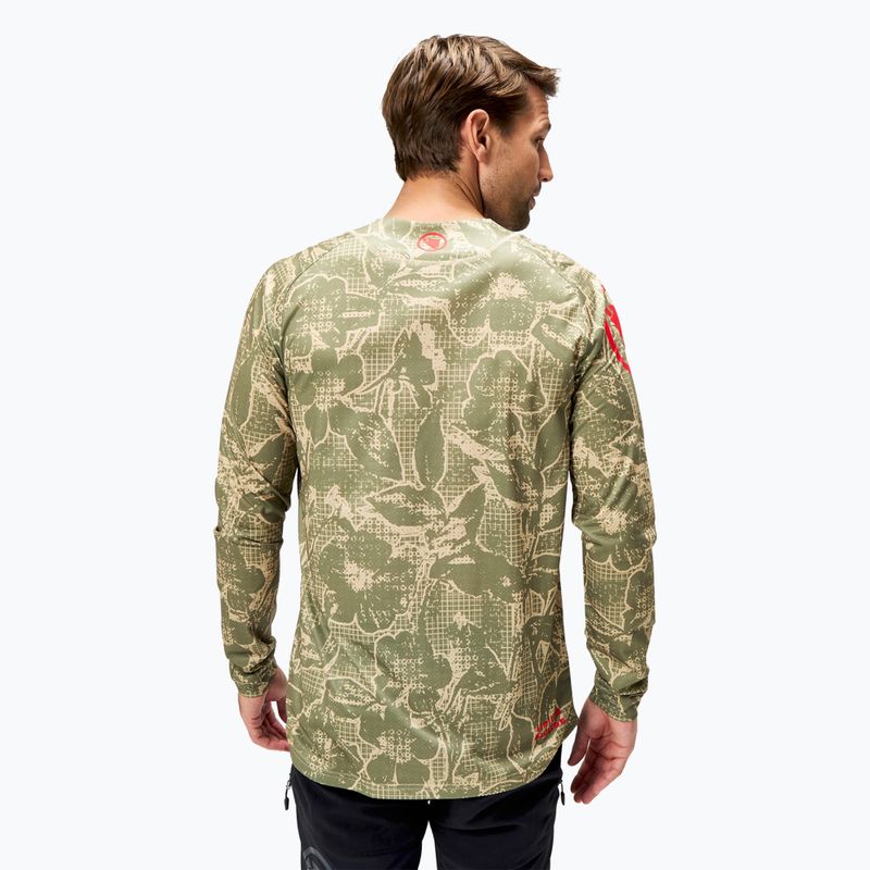 Лонгслів велосипедний чоловічий Endura Grid Floral Ltd tweed green 3