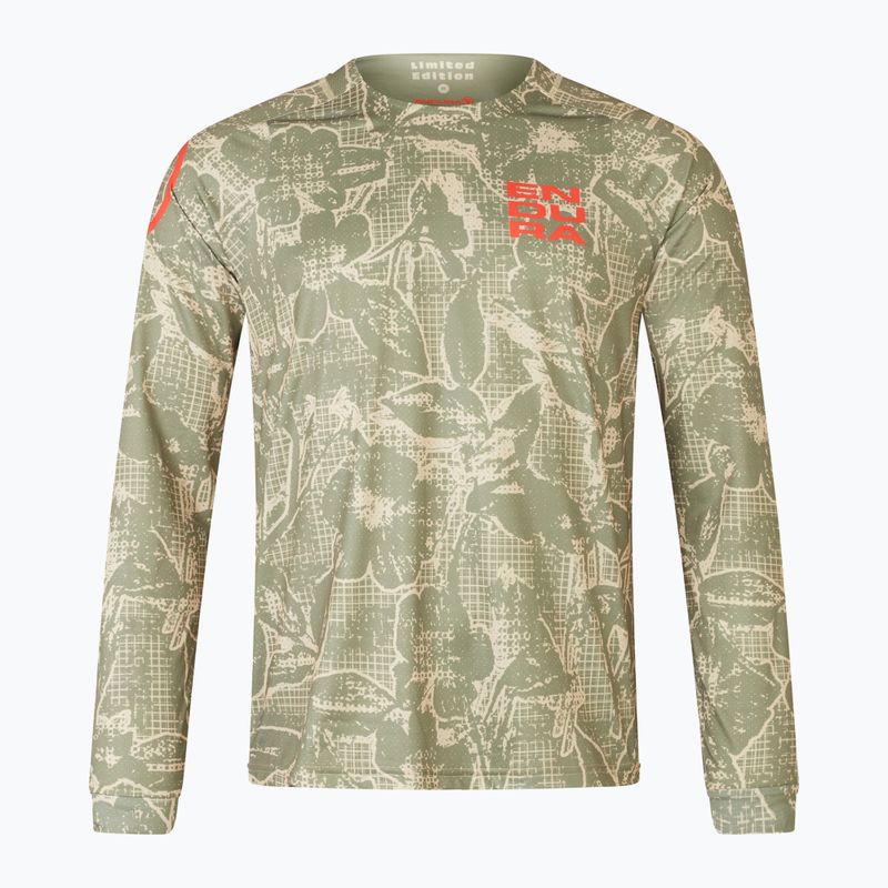 Лонгслів велосипедний чоловічий Endura Grid Floral Ltd tweed green 4
