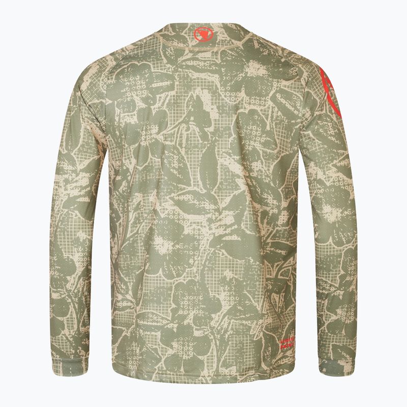 Лонгслів велосипедний чоловічий Endura Grid Floral Ltd tweed green 5