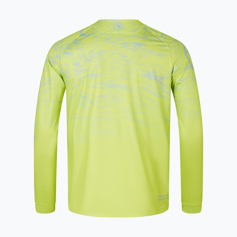 Лонгслів велосипедний чоловічий Endura Marble Ltd Printed lime green 2