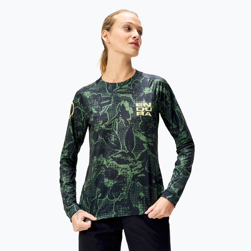 Лонгслів велосипедний жіночий Endura Floral Ltd W black