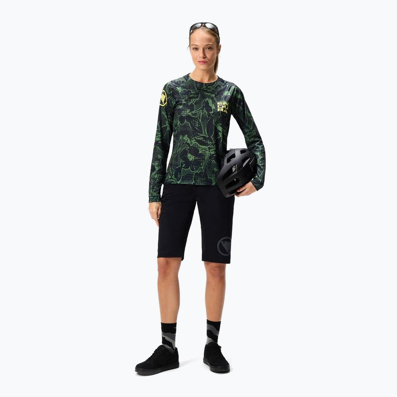 Лонгслів велосипедний жіночий Endura Floral Ltd W black 2