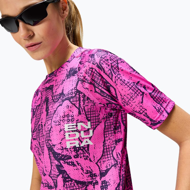 Футболка велосипедна жіноча Endura Grid Floral Ltd W pink pop 5