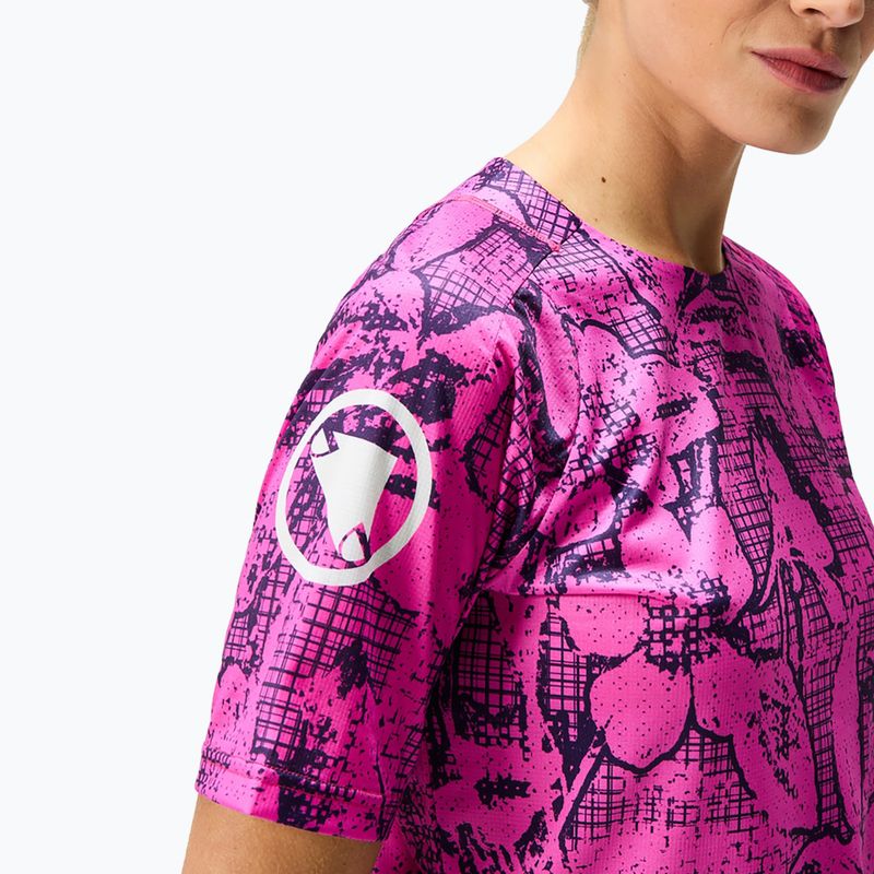 Футболка велосипедна жіноча Endura Grid Floral Ltd W pink pop 6