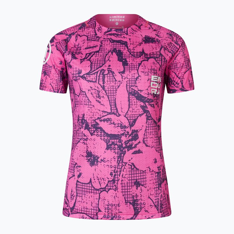Футболка велосипедна жіноча Endura Grid Floral Ltd W pink pop 7