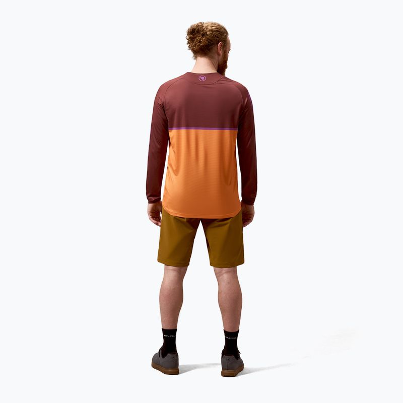 Лонгслів велосипедний чоловічий Endura Core Printed end orange 4