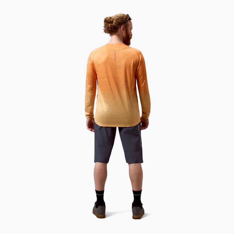 Лонгслів велосипедний чоловічий Endura Singletrack Print end orange 3