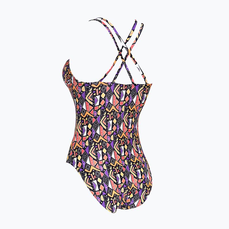 Купальник суцільний жіночий Zoggs Culture Jam Crossback purple / orange / white 2