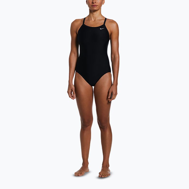 Жіночий злитий купальник Nike Solid Racerback чорний 2