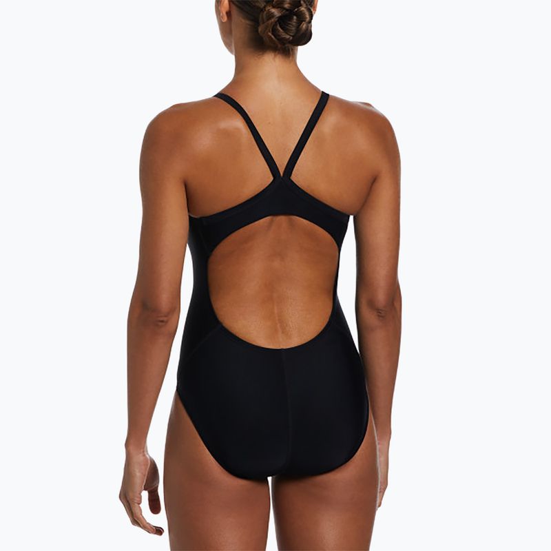 Жіночий злитий купальник Nike Solid Racerback чорний 3