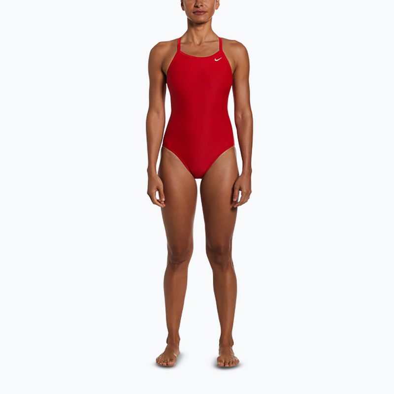 Жіночий злитий купальник Nike Solid Racerback університетський червоний 2