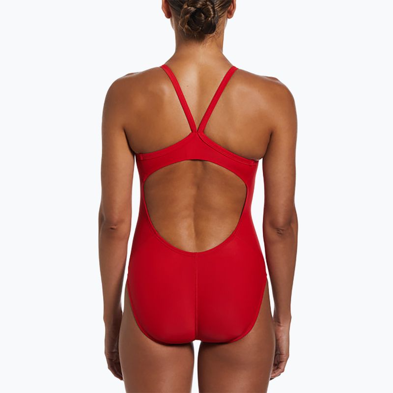 Жіночий злитий купальник Nike Solid Racerback університетський червоний 3