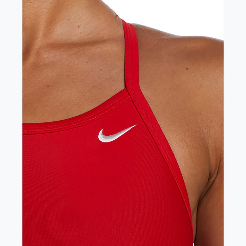Жіночий злитий купальник Nike Solid Racerback університетський червоний 4