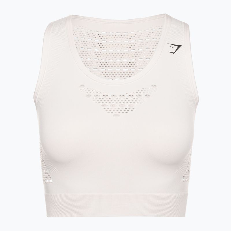 Топ тренувальний жіночий Gymshark Energy Seamless Crop Top cream white 5