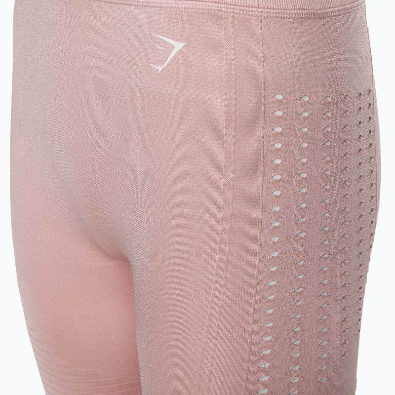 Легінси тренувальні жіночі Gymshark Flawless Shine Seamless pink/white 7