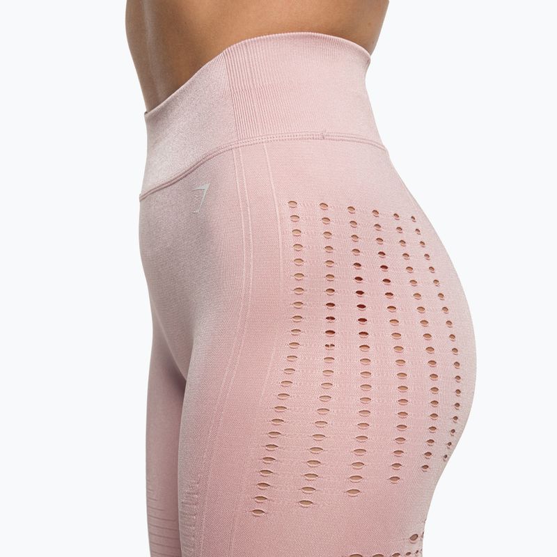 Легінси тренувальні жіночі Gymshark Flawless Shine Seamless pink/white 4