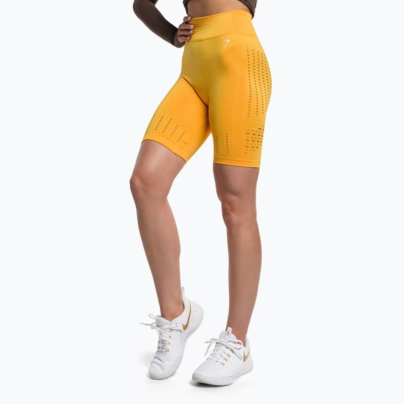 Шорти для тренувань жіночі Gymshark Flawless Shine Seamless saffron/yellow