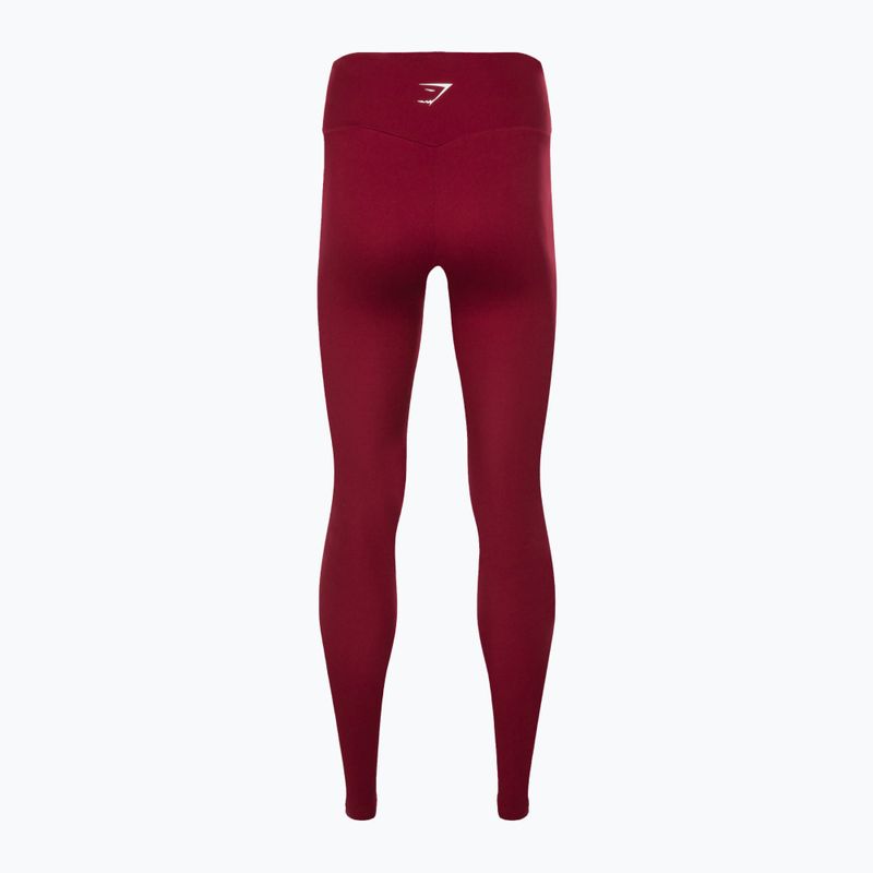 Легінси тренувальні жіночі Gymshark Training Full Lenght burgundy/white 6