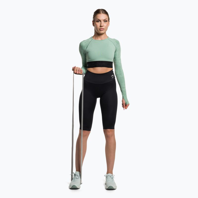 Легінси тренувальні жіночі Gymshark Training Cropped black/white 2