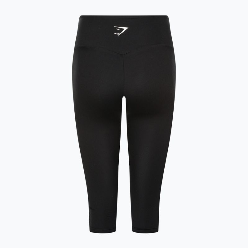 Легінси тренувальні жіночі Gymshark Training Cropped black/white 6