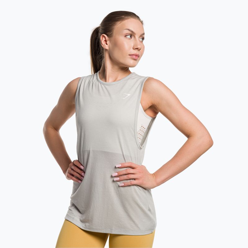 Топ тренувальний жіночий Gymshark Training Drop Arm Tank light grey