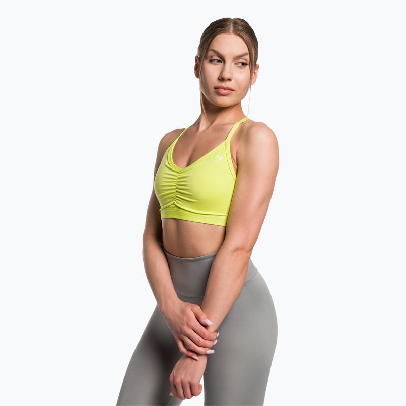 Бюстгальтер спортивний Gymshark Ruched Training Sports glitch yellow