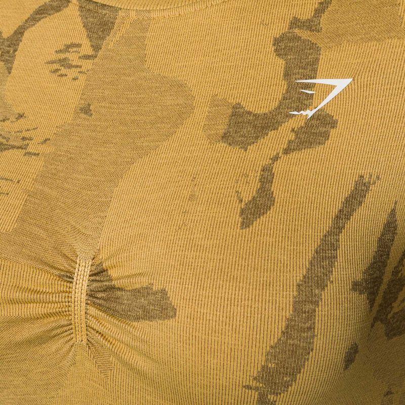 Лонгслів для тренувань жіночий Gymshark Adapt Camo Savanna Seamless Indian yellow 7