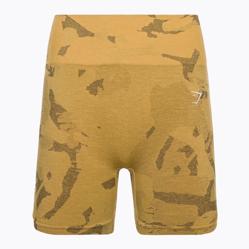 Шорти для тренувань жіночі Gymshark Adapt Camo Savanna Seamless indian yellow 5