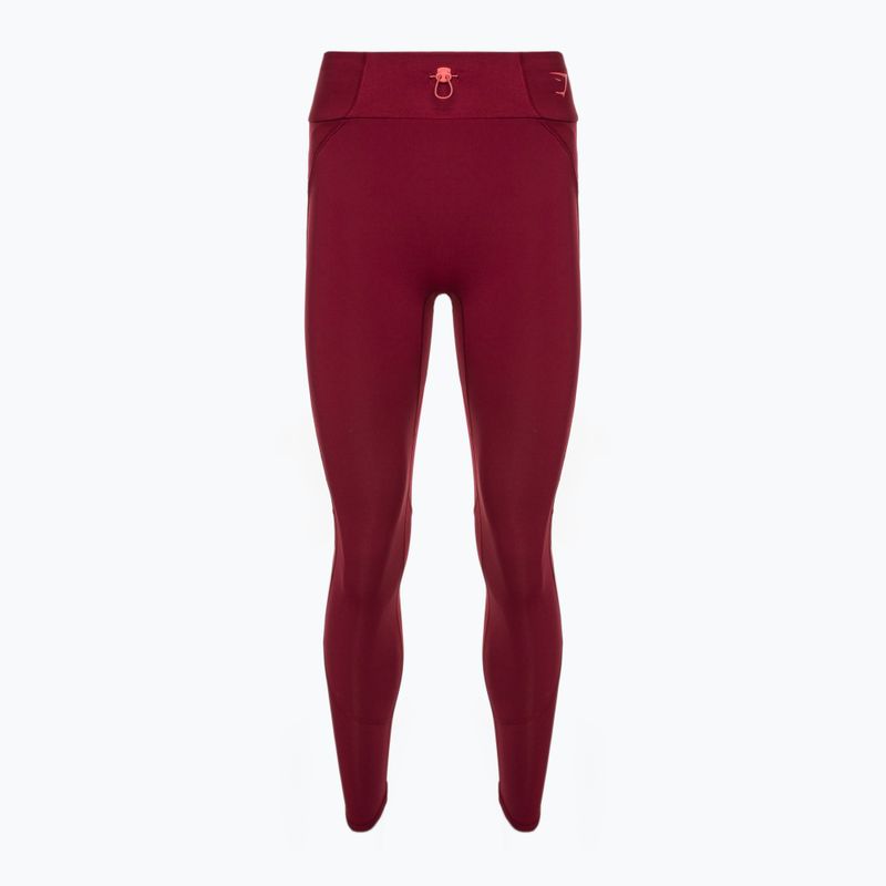 Легінси тренувальні жіночі Gymshark Pulse burgundy red 6