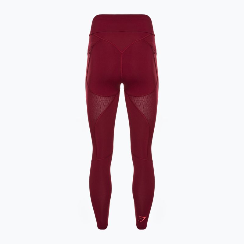 Легінси тренувальні жіночі Gymshark Pulse burgundy red 7