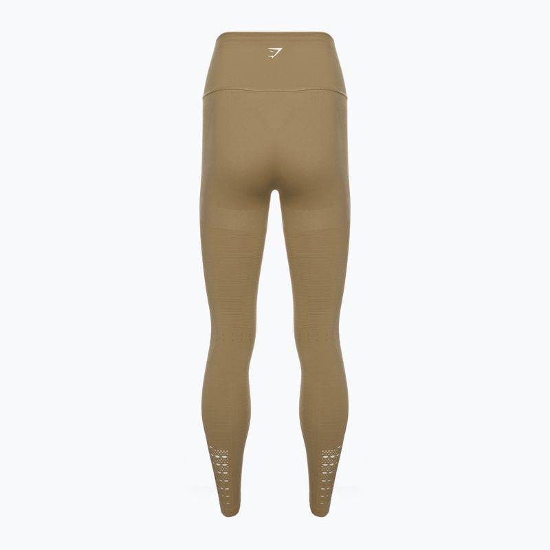 Легінси тренувальні жіночі Gymshark Energy Seamless biscotti brown/white 6