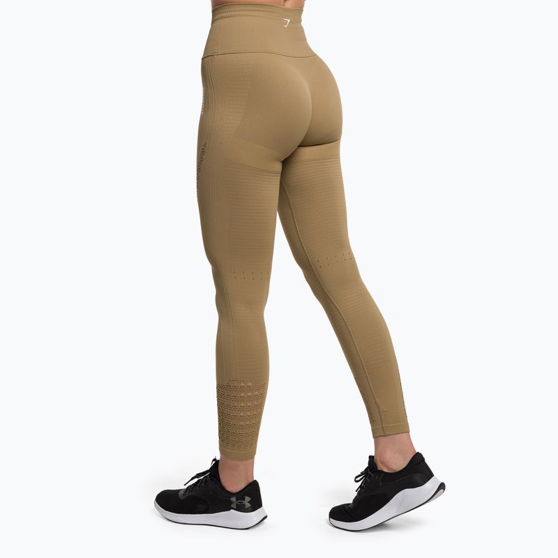 Легінси тренувальні жіночі Gymshark Energy Seamless biscotti brown/white 3