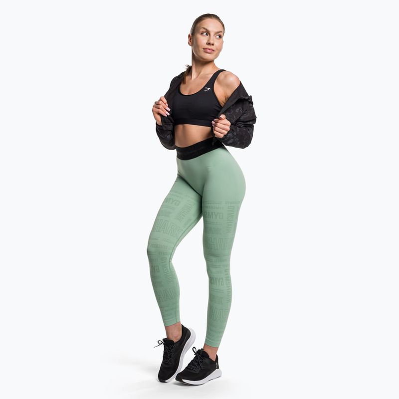 Легінси тренувальні жіночі Gymshark Vision green/black 2