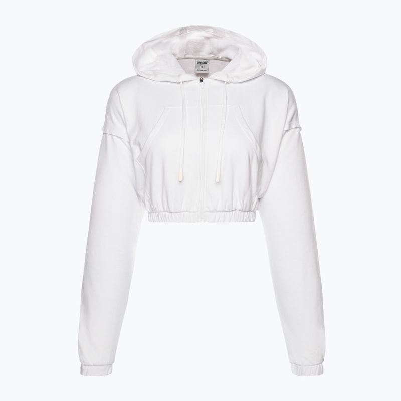 Кофта тренувальна жіноча Gymshark KK Twins Zip Up Crop white 5