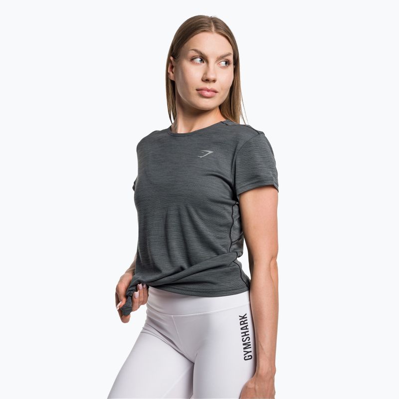 Футболка для тренувань жіноча Gymshark Running Top SS dark/grey