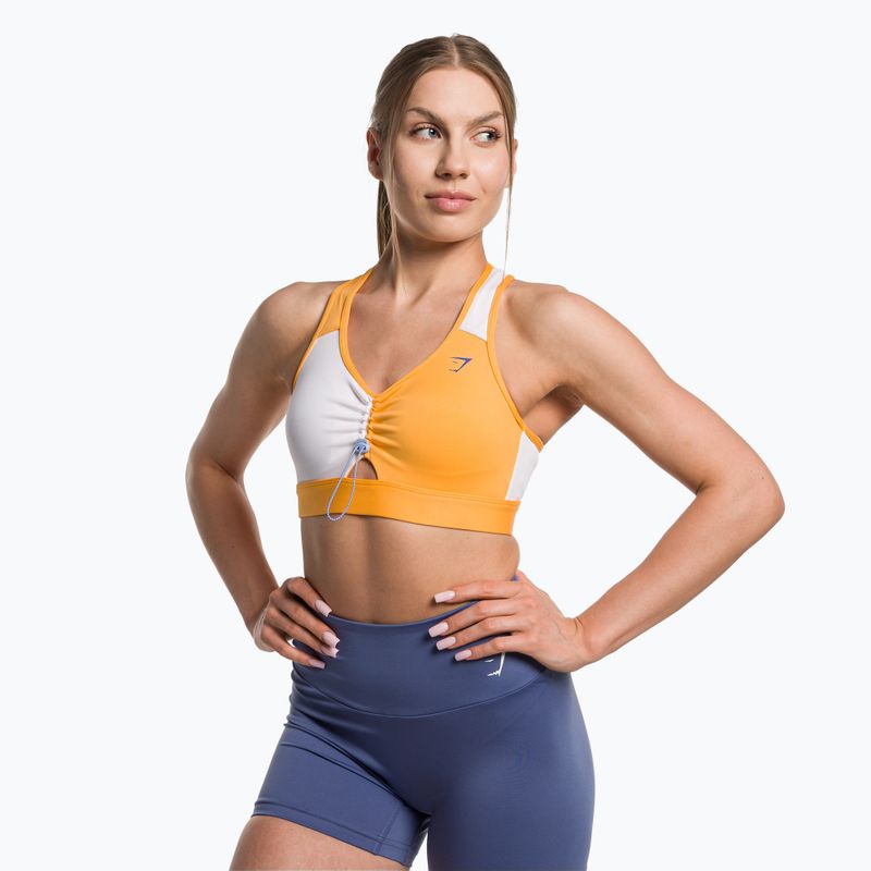 Бюстгальтер спортивний Gymshark Pulse Sports apricot orange/white