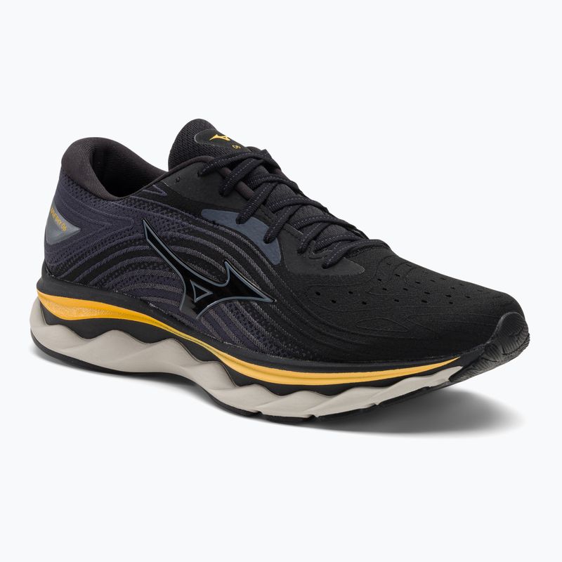 Чоловічі бігові кросівки Mizuno Wave Sky 6 чорний / пасати / золотий ф'южн