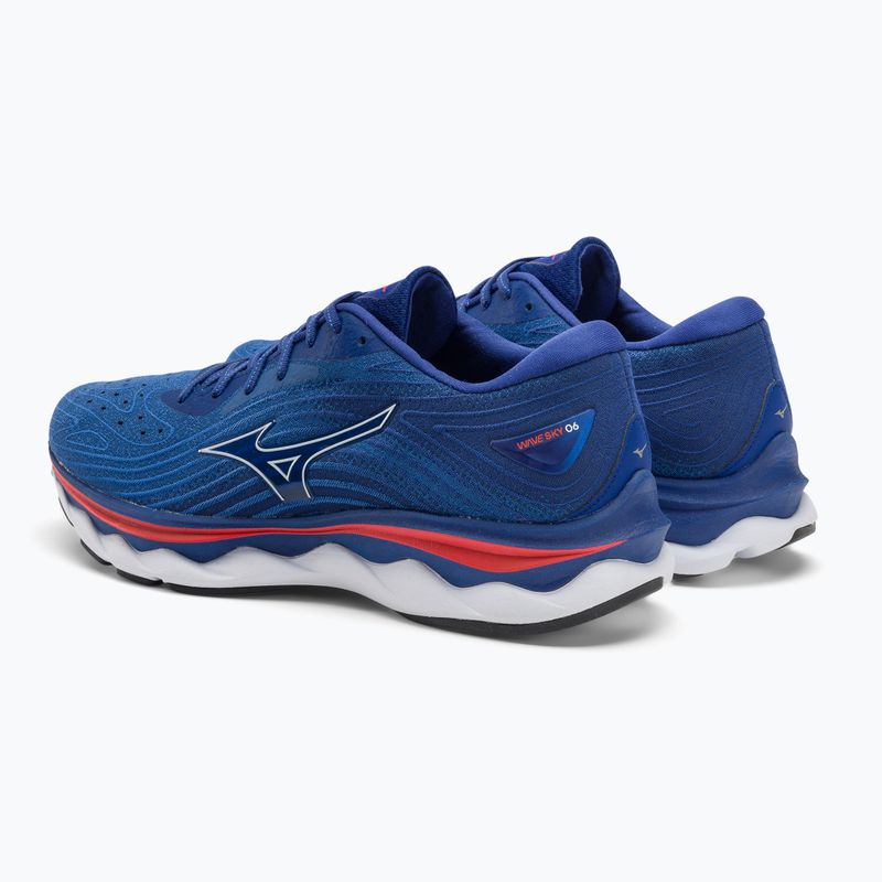 Чоловічі кросівки Mizuno Wave Sky 6 бірюзові морські/білі/черрі томат 4