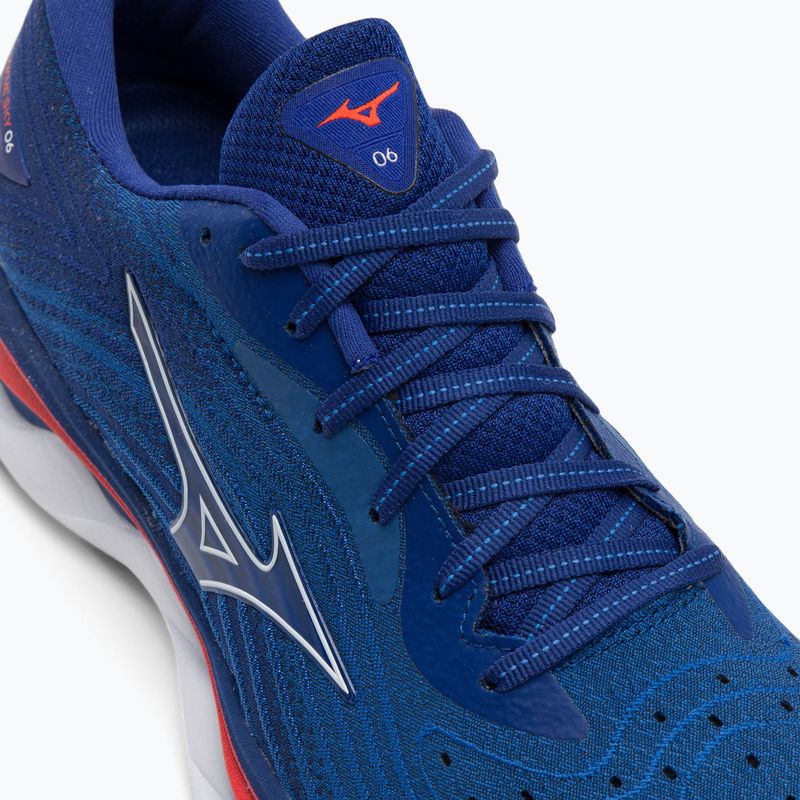 Чоловічі кросівки Mizuno Wave Sky 6 бірюзові морські/білі/черрі томат 10
