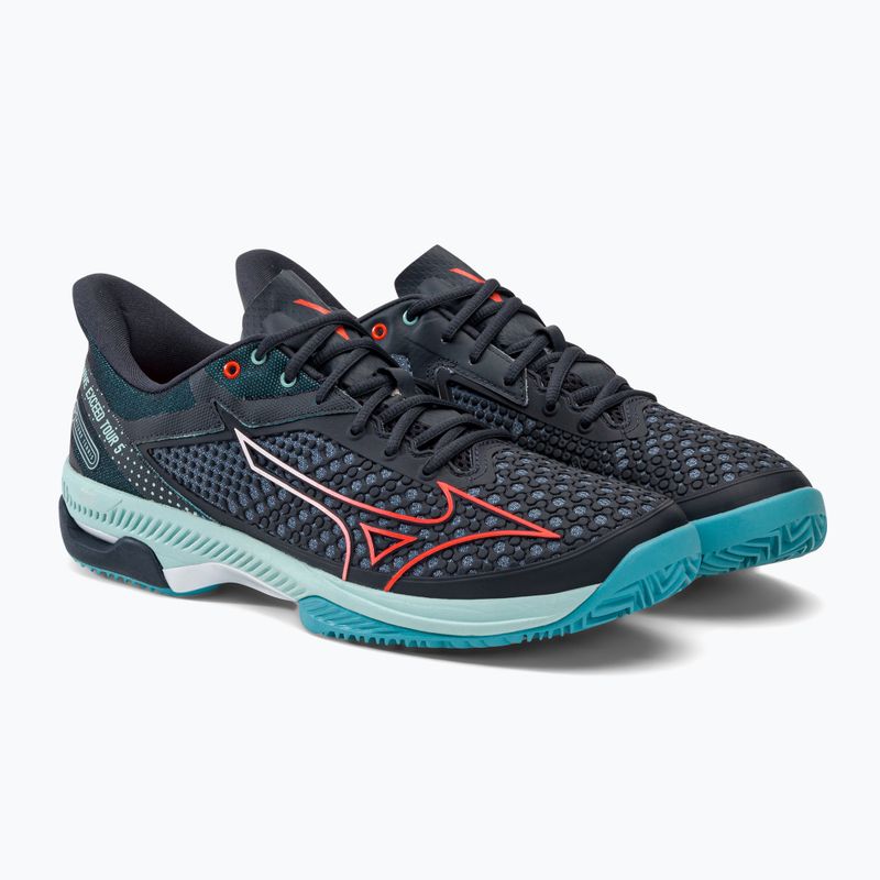 Чоловічі тенісні туфлі Mizuno Wave Exceed Tour 5 CC collegiate blue/soleil/tanager бірюзові 4
