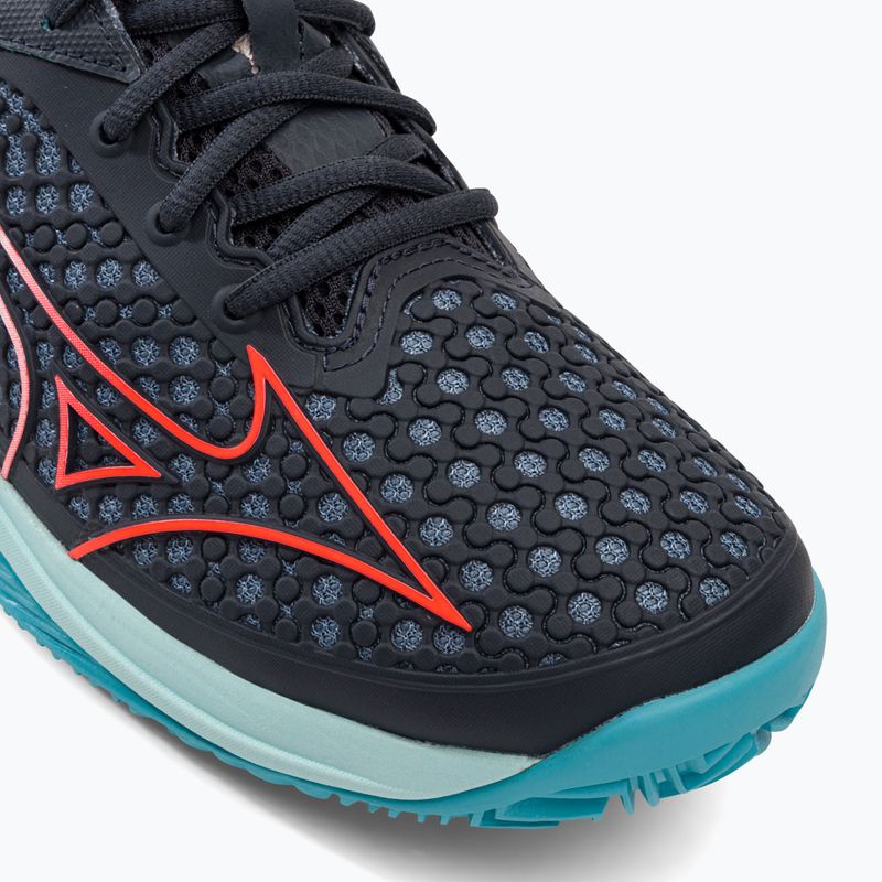 Чоловічі тенісні туфлі Mizuno Wave Exceed Tour 5 CC collegiate blue/soleil/tanager бірюзові 7