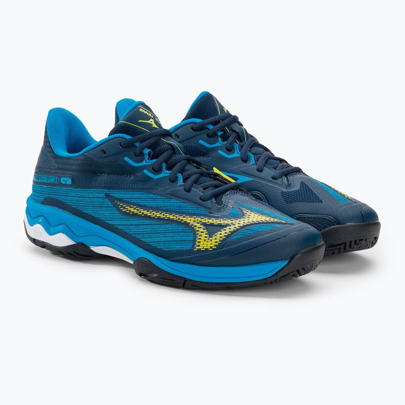 Кросівки тенісні чоловічі Mizuno Wave Exceed Light 2 AC dress blues/bolt2 neon/clolsonne 4