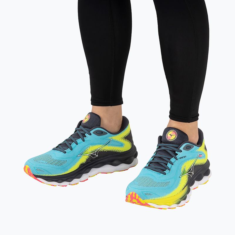 Кросівки для бігу чоловічі Mizuno Wave Sky 7 jet blue/white/bolt2neon 3