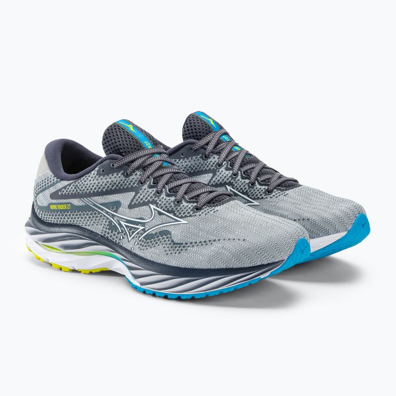 Кросівки для бігу чоловічі Mizuno Wave Rider 27 pearl blue/white/bolt2neon 6