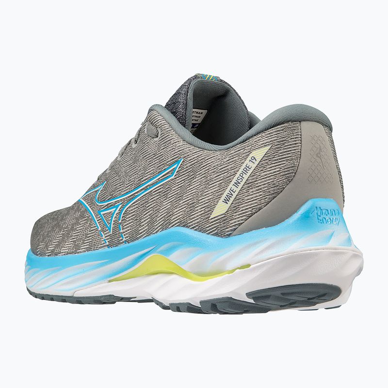 Чоловічі бігові кросівки Mizuno Wave Inspire 19 сірий/синій/болт2неон 9
