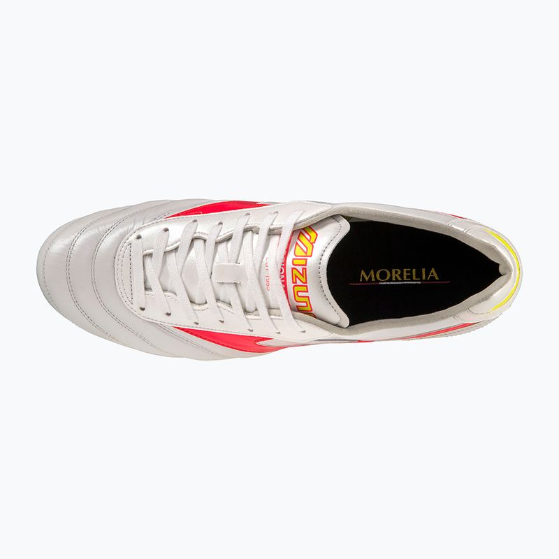 Чоловічі футбольні бутси Mizuno Morelia II Elite MD білі/квітковий корал2/болт2 10