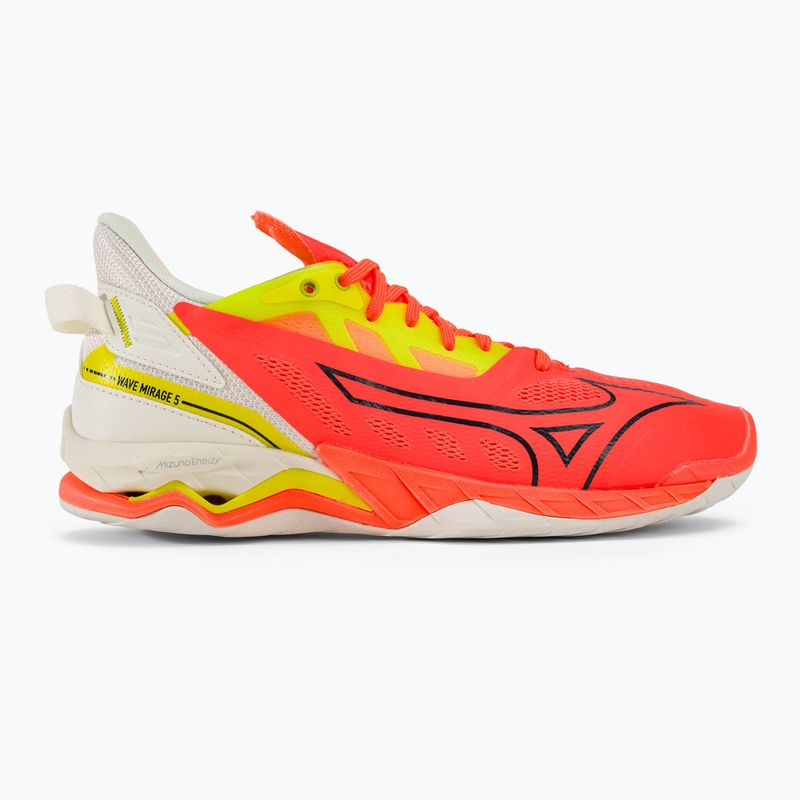 Чоловічі гандбольні кросівки Mizuno Wave Mirage 5 nflame/black/bolt2(neon) 2