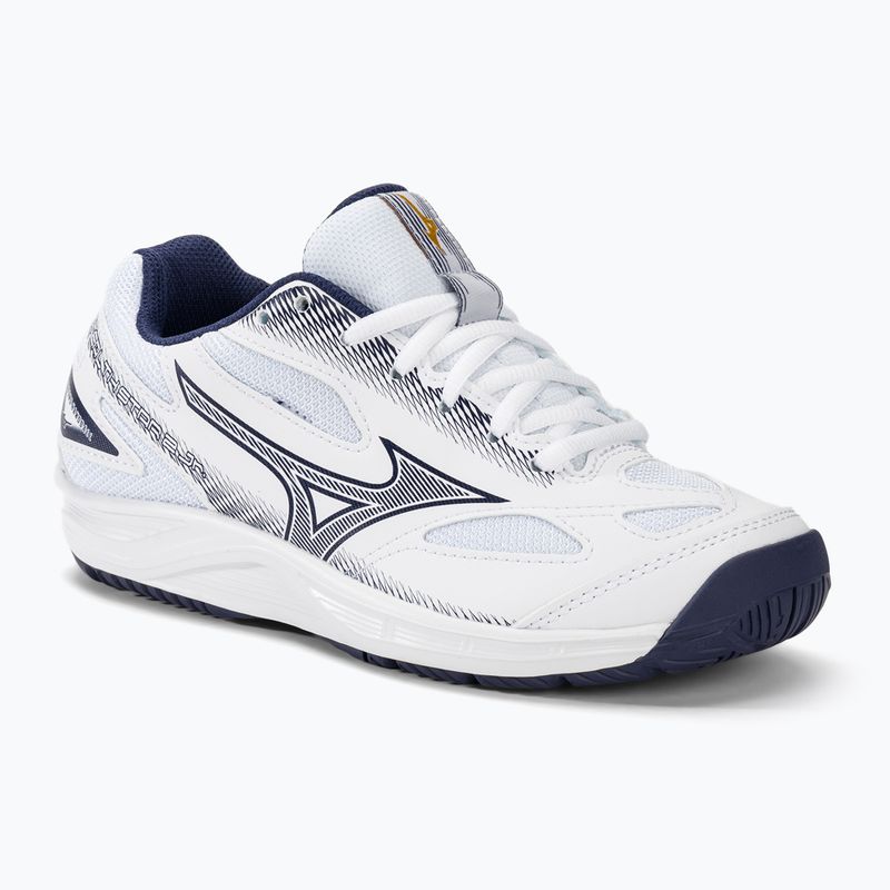 Кросівки для гандболу дитячі Mizuno Stealth Star 2 Jr white/blueribbon/mpgold