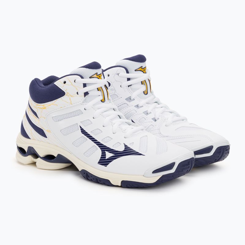 Чоловічі волейбольні кросівки Mizuno Wave Voltage Mid білі/синя стрічка/золото 5