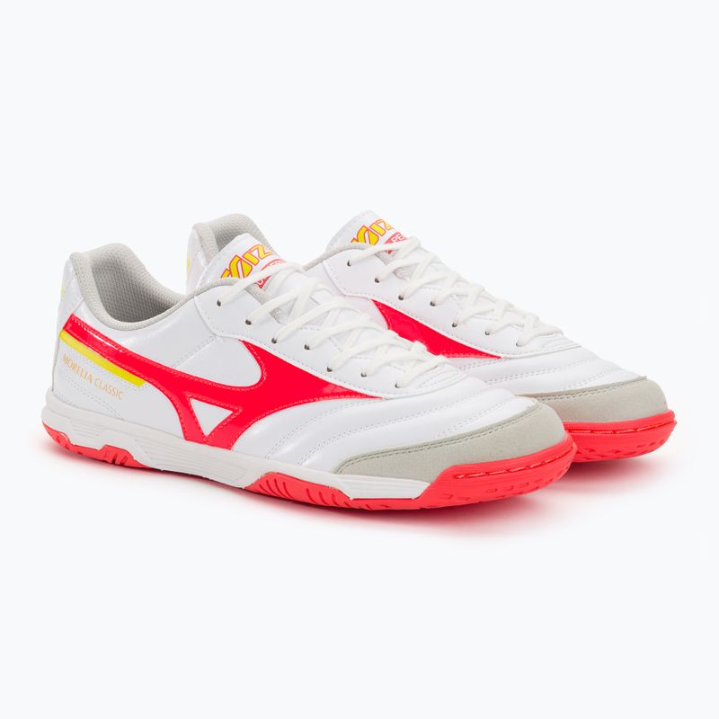 Чоловічі футбольні бутси Mizuno Morelia Sala Classic IN white/flight coral2/bolt2 4